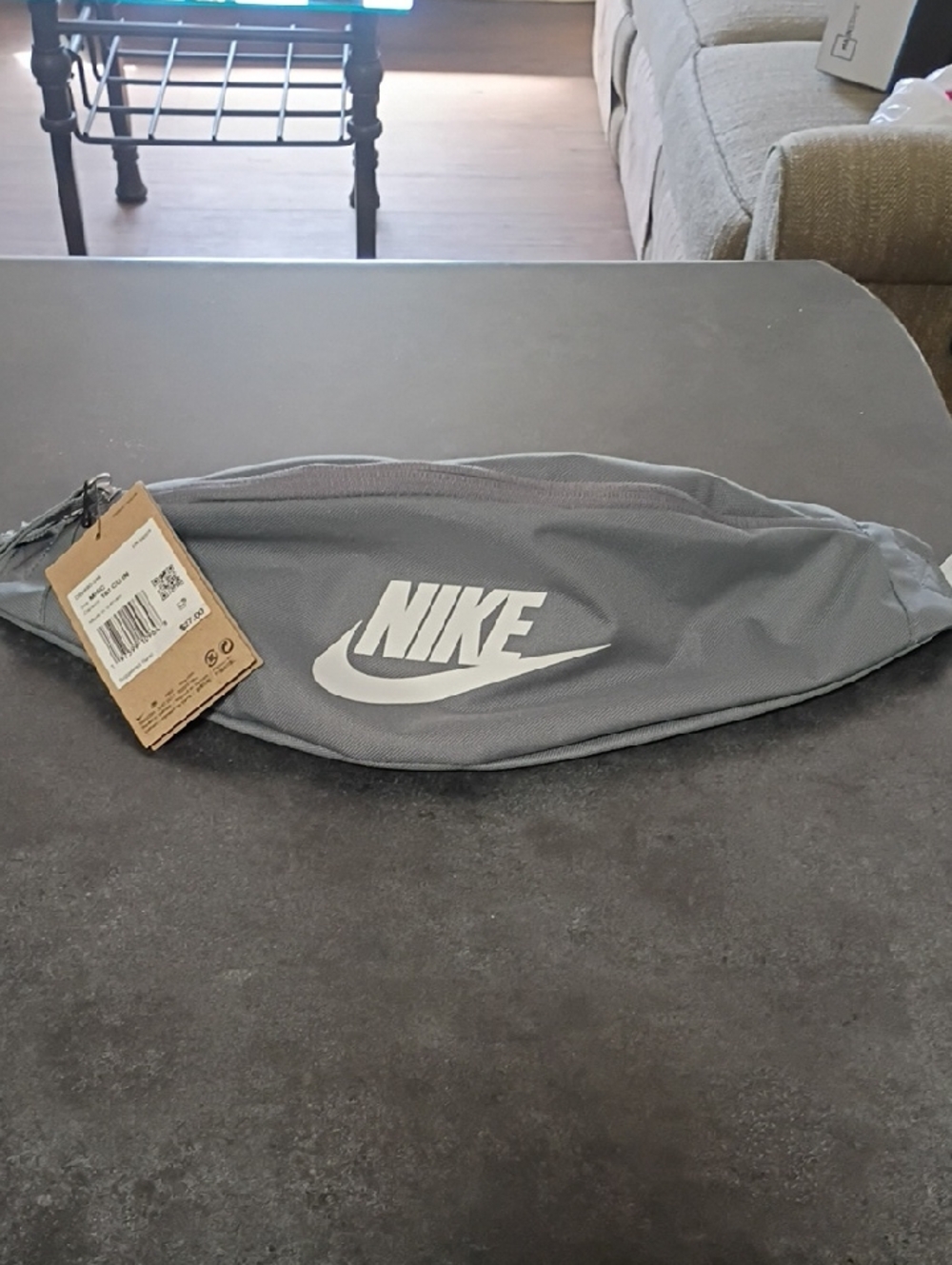 Nike Grey Waist Pack with White Swoosh